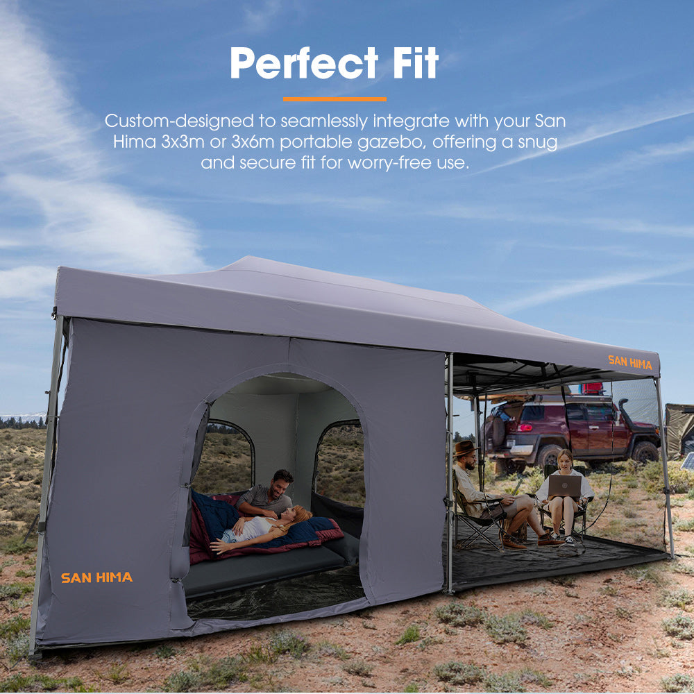 San Hima Portable Gazebo Inner Tent Waterproof 3m x 3m Zippered Outdoor Camping - Sunyee
