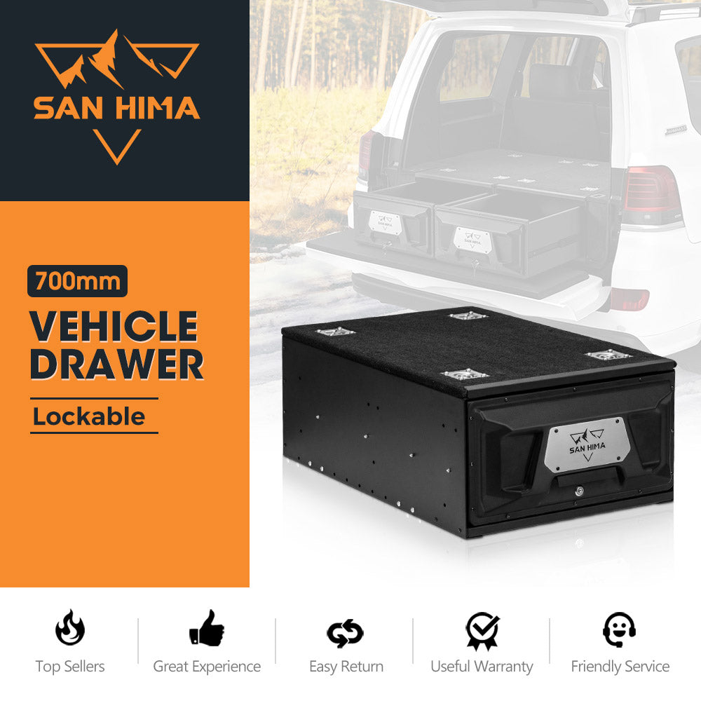San Hima Lightweight 700mm 4WD Rear Drawer Vehicle Storage Lockable - Sunyee