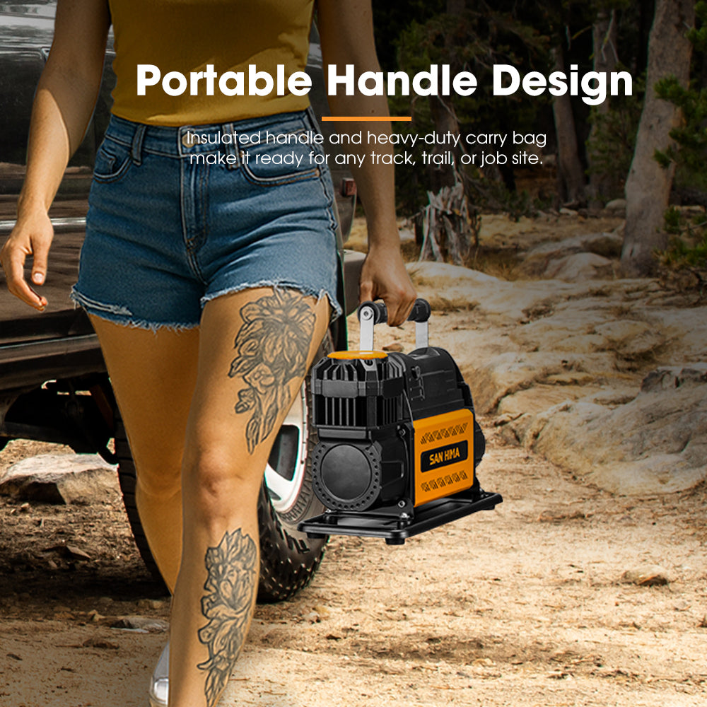 San Hima 12V Single Cylinder Air Compressor 200L/min 150PSI Digital Portable