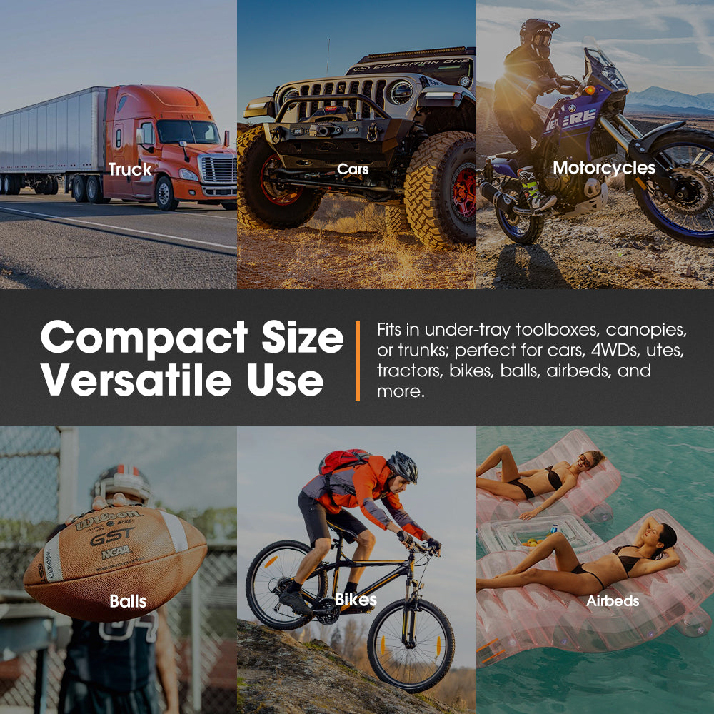 San Hima 12V Single Cylinder Air Compressor 200L/min 150PSI Digital Portable