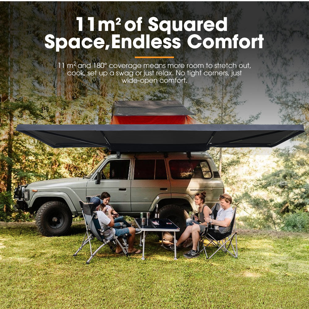 San Hima 180 Degree Awning Free Standing Car Camping 4x4 Awning With L Brackets - Sunyee
