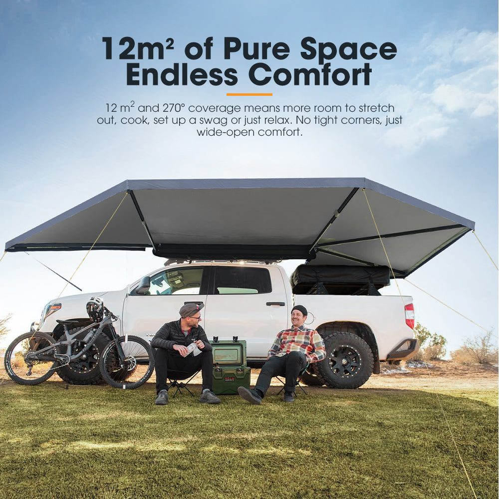 San Hima 270 Degree Awning Free Standing Camping With L Brackets Passenger Side - Sunyee