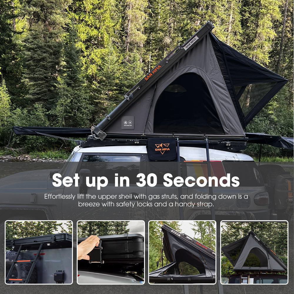 San Hima 270° Awning Passenger Side + Rooftop Tent & Rack + Double Camping Chair - Sunyee