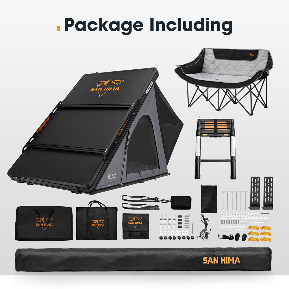 San Hima 270° Awning Passenger Side + Rooftop Tent & Rack + Double Camping Chair - Sunyee