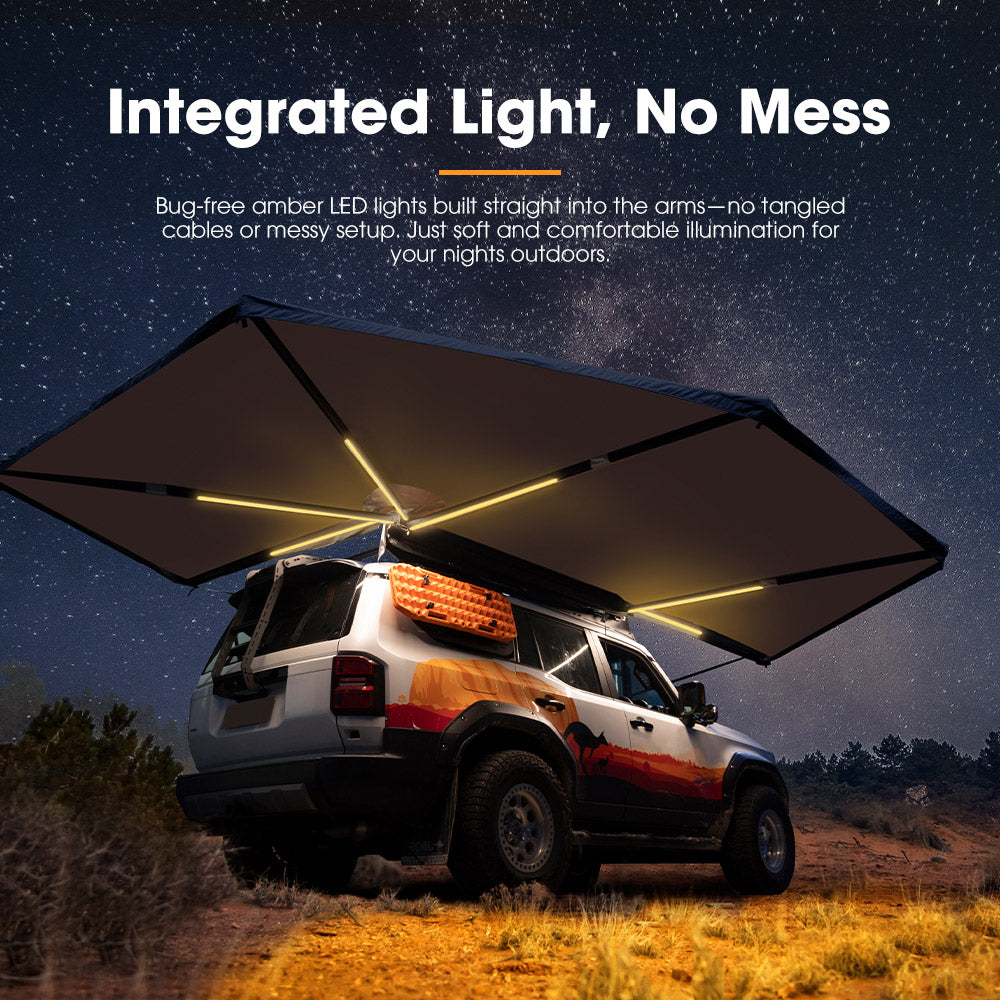 San Hima 270 Degree Awning Free Standing Car Camping With L Brackets Driver Side - Sunyee