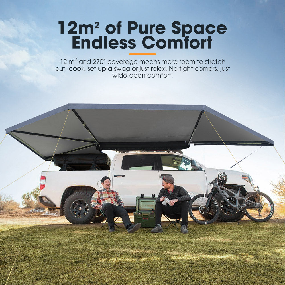 San Hima 270 Degree Awning Free Standing Car Camping With L Brackets Driver Side - Sunyee