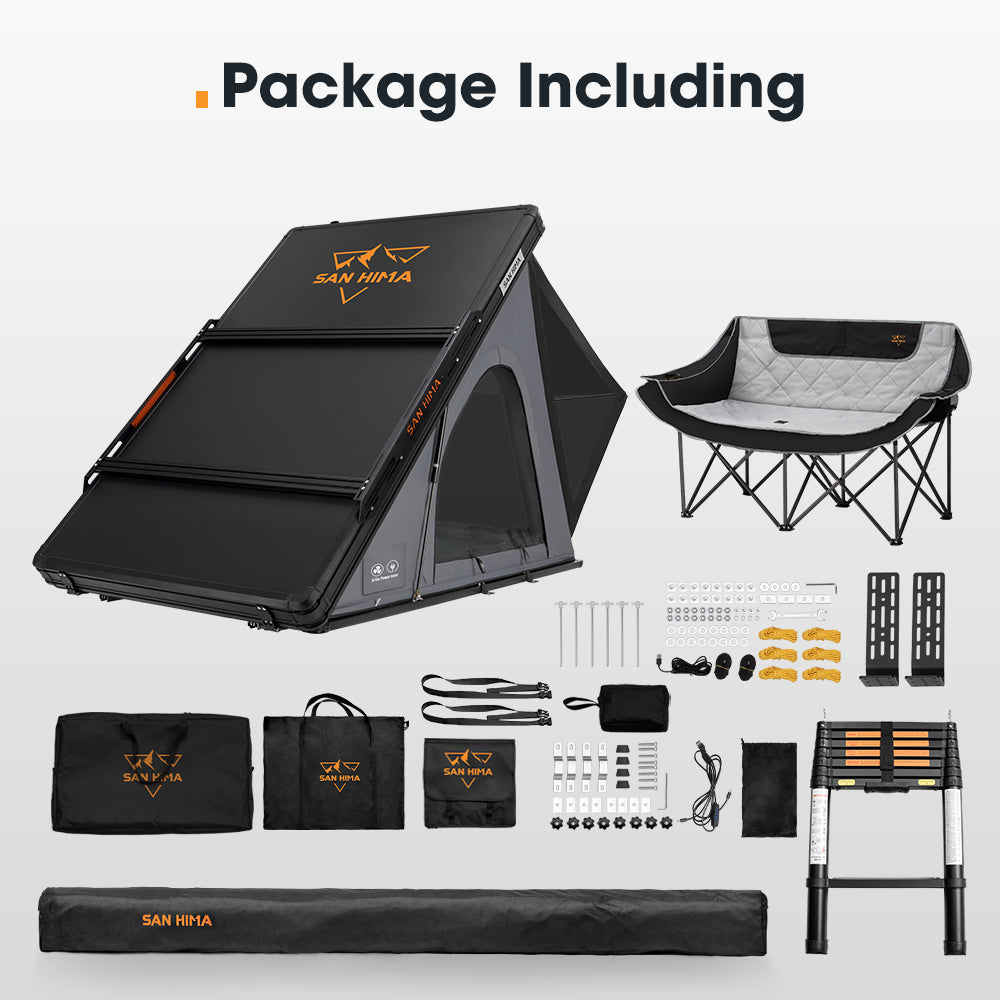 San Hima 270° Awning Driver Side + Rooftop Tent & Rack + Double Camping Chair - Sunyee