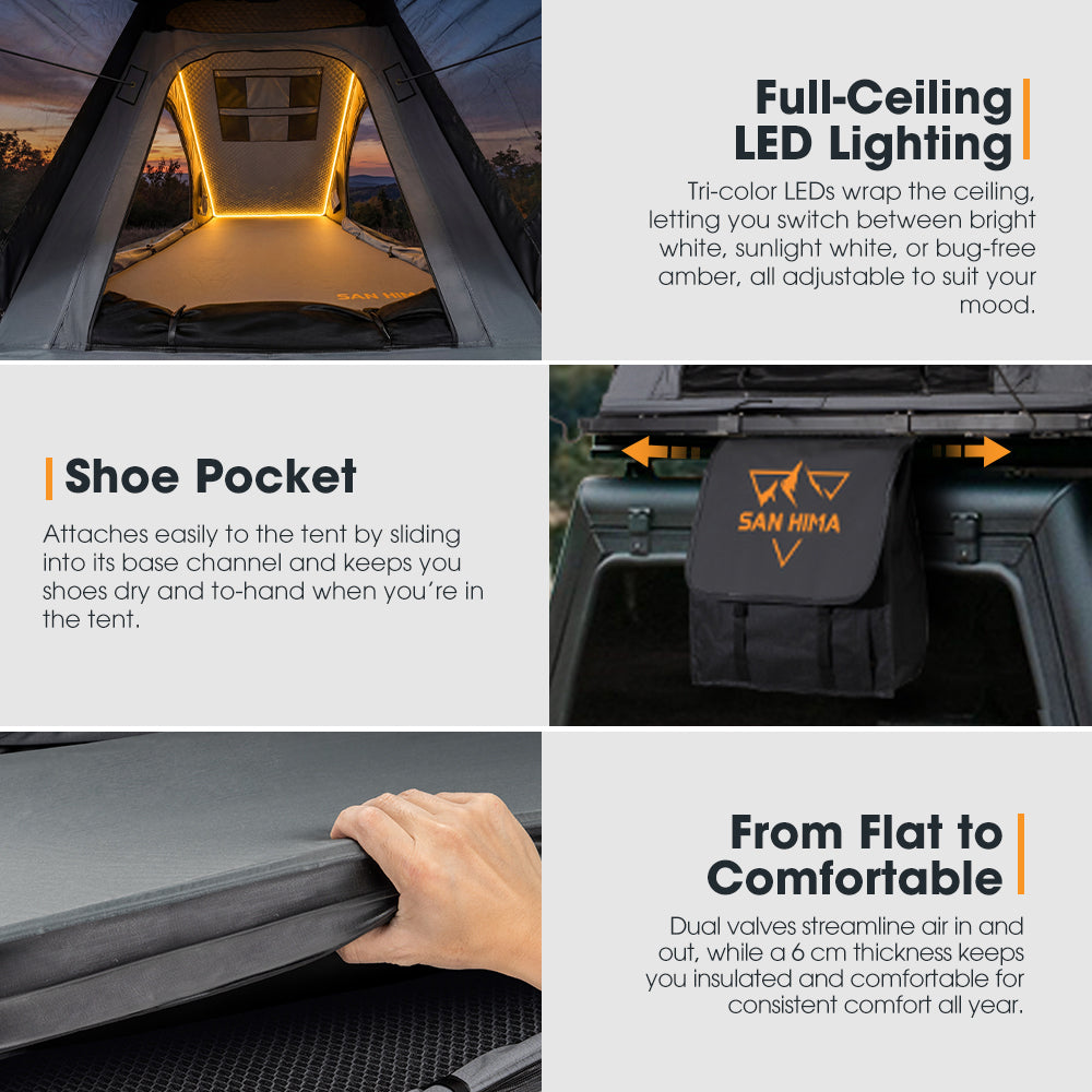 San Hima 270° Awning Driver Side + Rooftop Tent & Rack + Camping Chair + Recovery Boards - Sunyee