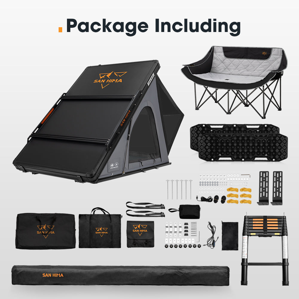 San Hima 270° Awning Driver Side + Rooftop Tent & Rack + Camping Chair + Recovery Boards - Sunyee