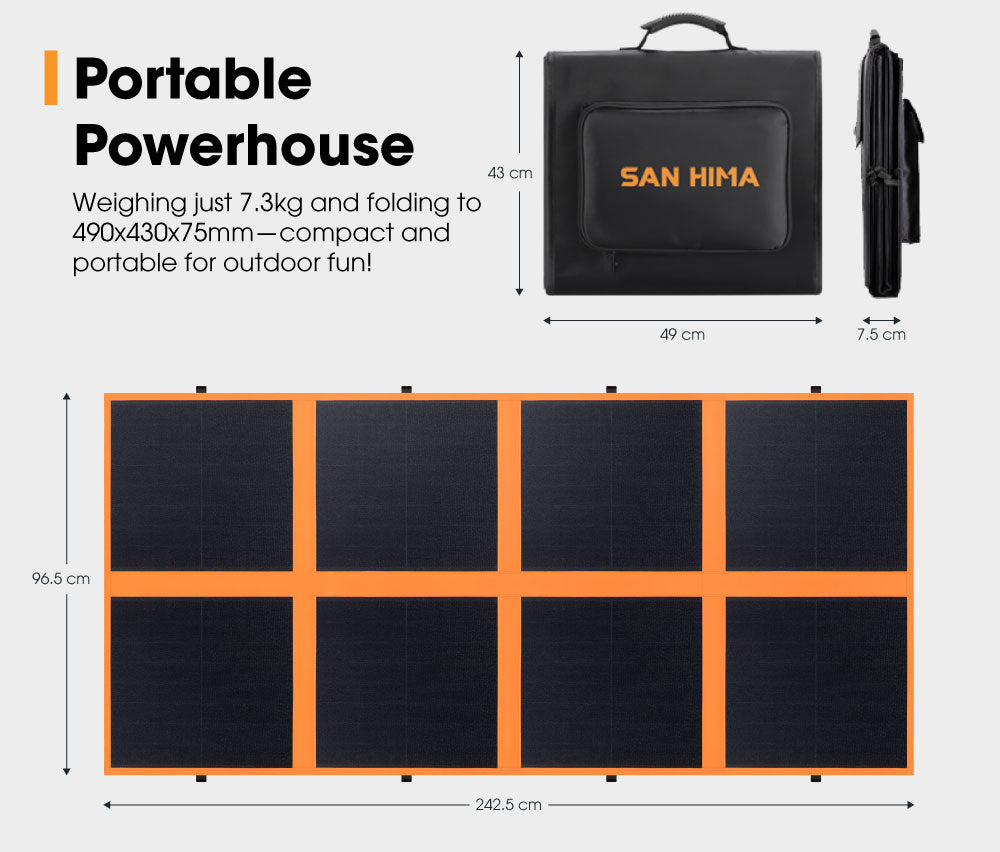 San Hima 12V 260W Folding Solar Blanket Flexible Blanket Kit Camping Charging - Sunyee