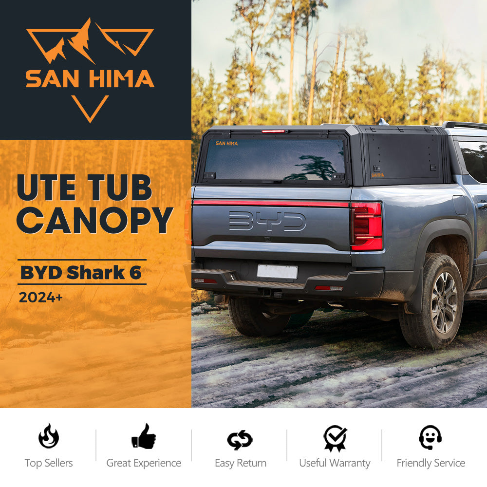 San Hima UTE Tub Canopy For BYD SHARK 6 2024-On Dual Cab W/ Rivet Gun