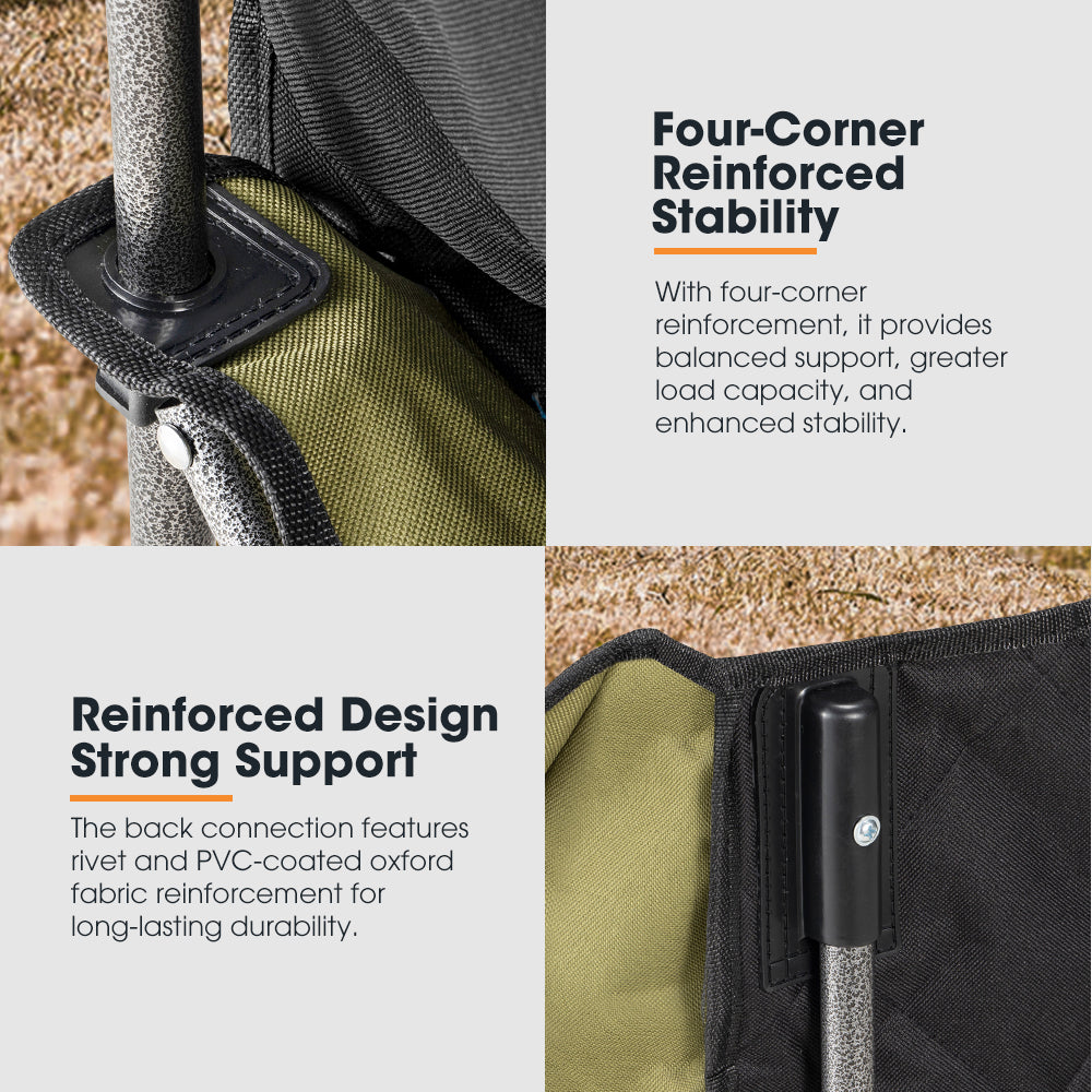 San Hima Folding Double Camping Chair Portable Outdoor Moon Chair 2 Seater Green - Sunyee