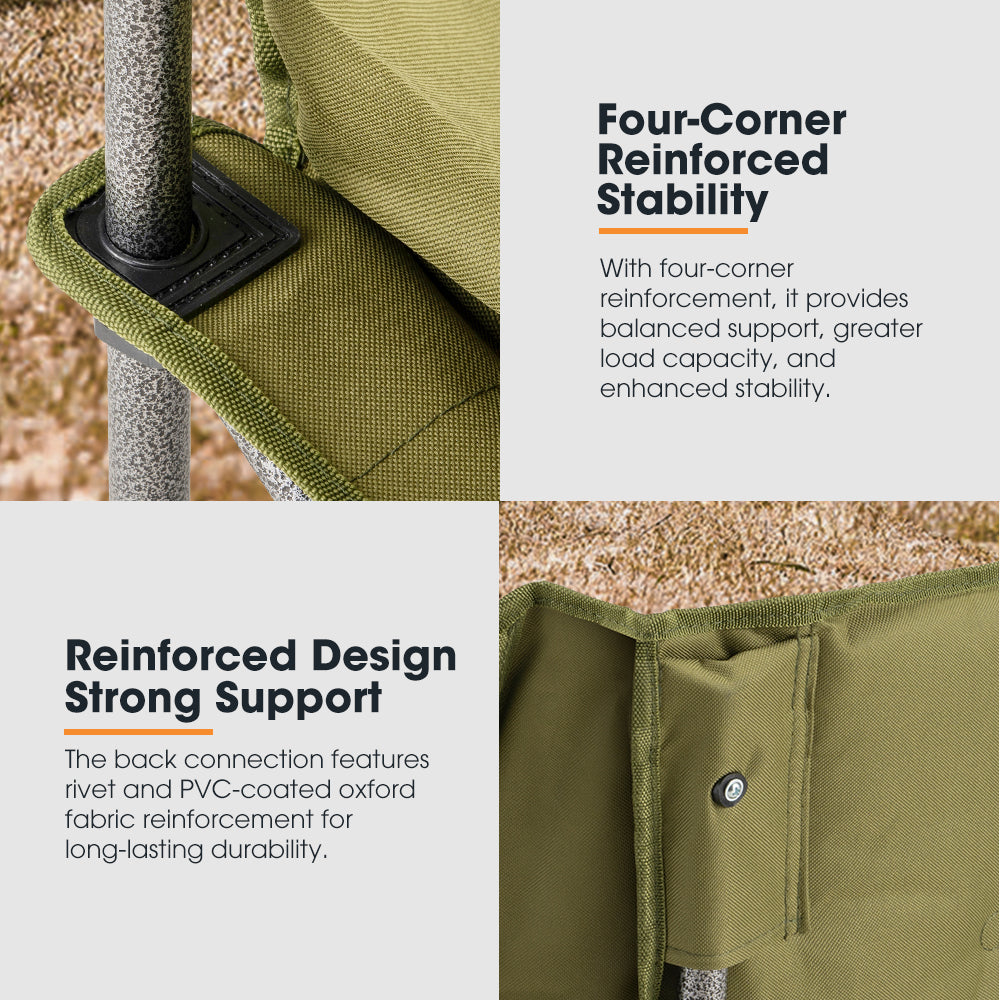 San Hima Folding Double Camping Chair Padded Outdoor Moon Chair Portable Green - Sunyee