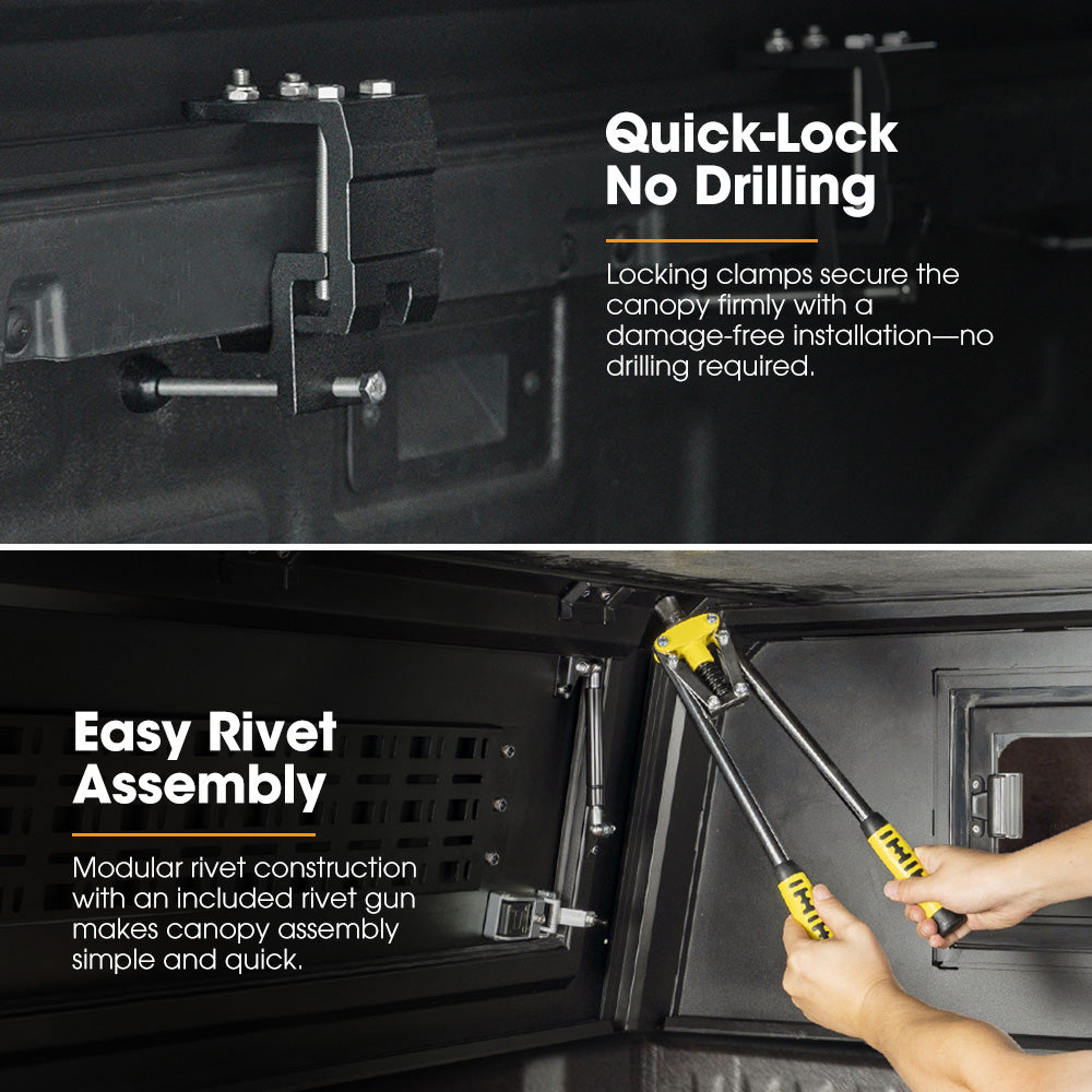 San Hima UTE Tub Canopy For Isuzu D-Max 2012-2020 Dual Cab W/ Rivet Gun