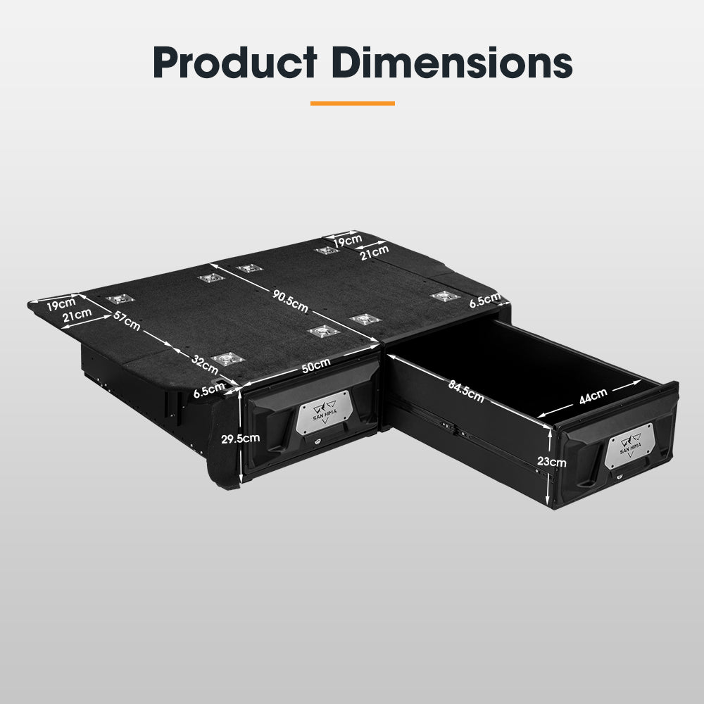 San Hima 2X 900mm 4WD Rear Drawer Kit Fit Toyota Landcruiser Prado 120 Series