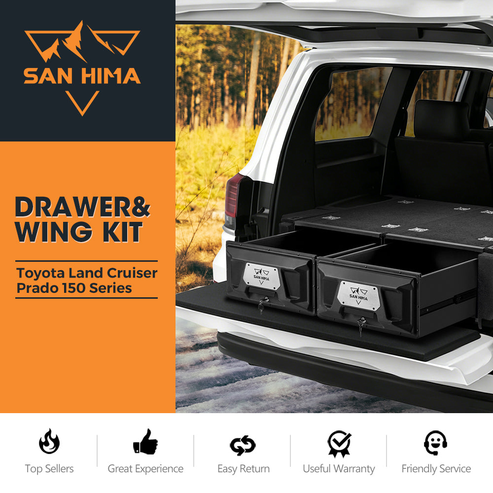 San Hima 2X 900mm 4WD Rear Drawer Kit Fit Toyota Landcruiser Prado 150 Series