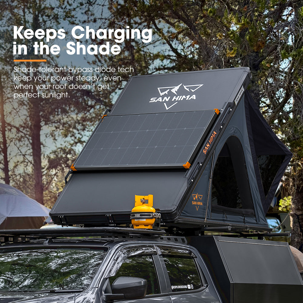 San Hima 120W Mono-HPBC Fixed Solar Panel Power Bypass Caravan Camping Battery