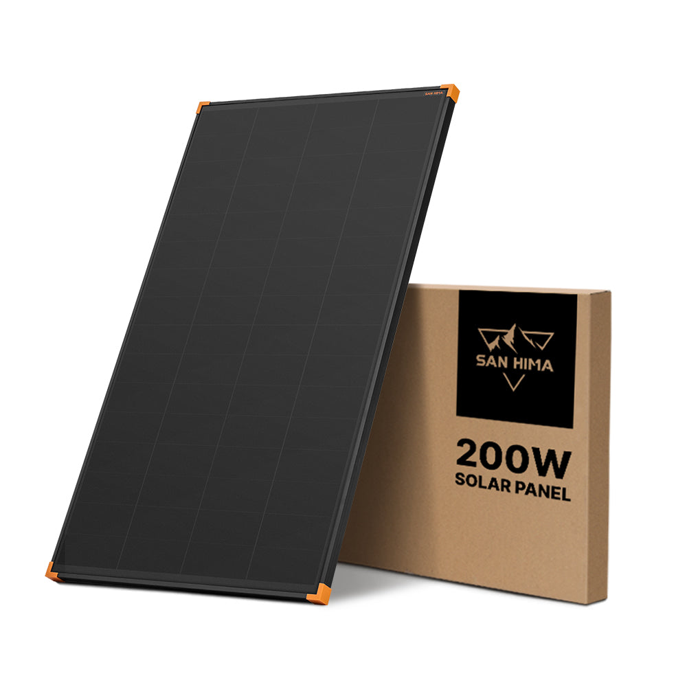 San Hima 200W Mono-HPBC Fixed Solar Panel Power Bypass Caravan Camping Battery