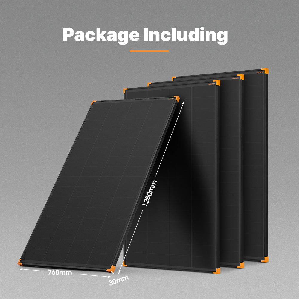 San Hima 4X 200W Mono-HPBC Fixed Solar Panel Power Bypass Caravan Camping - Sunyee