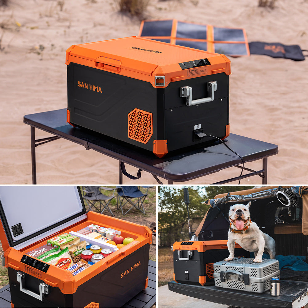 San Hima 45L Portable Camping Fridge Freezer Dual Zone Caravan Car Cooler 4WD