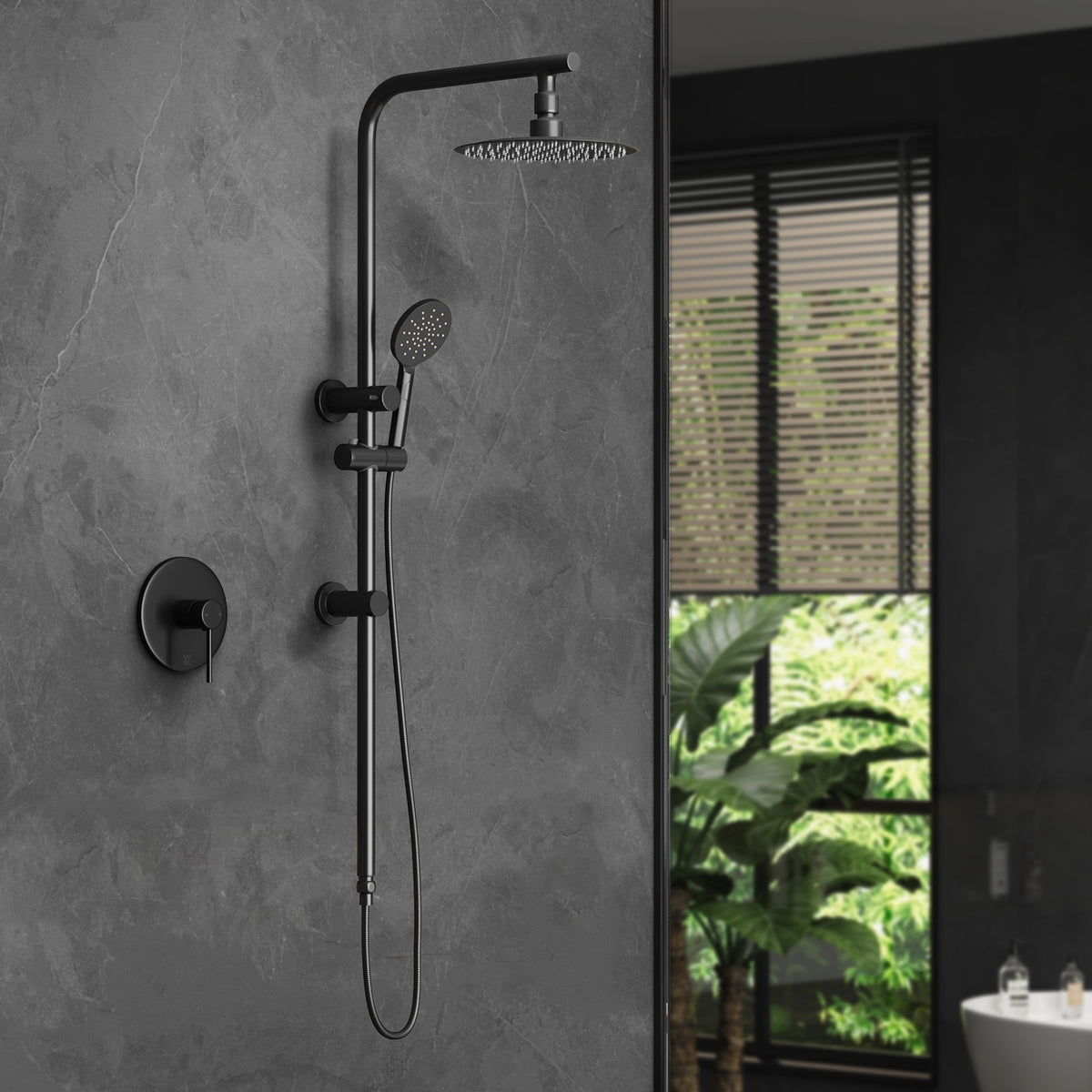 Welba 10" Shower Head Set Square Round Handheld With Shower Mixer Tap Combo WELS