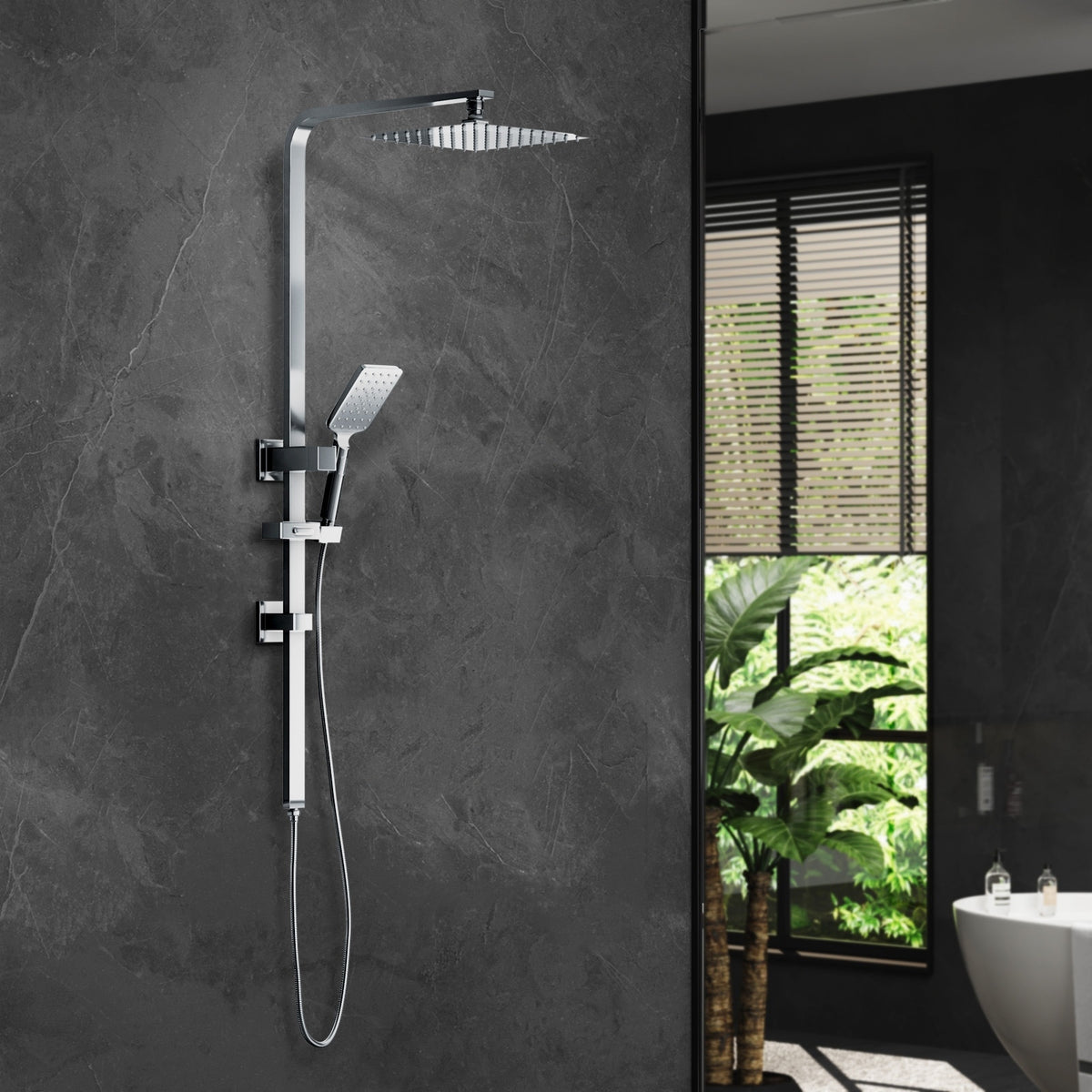 Welba 10" Shower Head Set Square Round Handheld With Shower Mixer Tap Combo WELS
