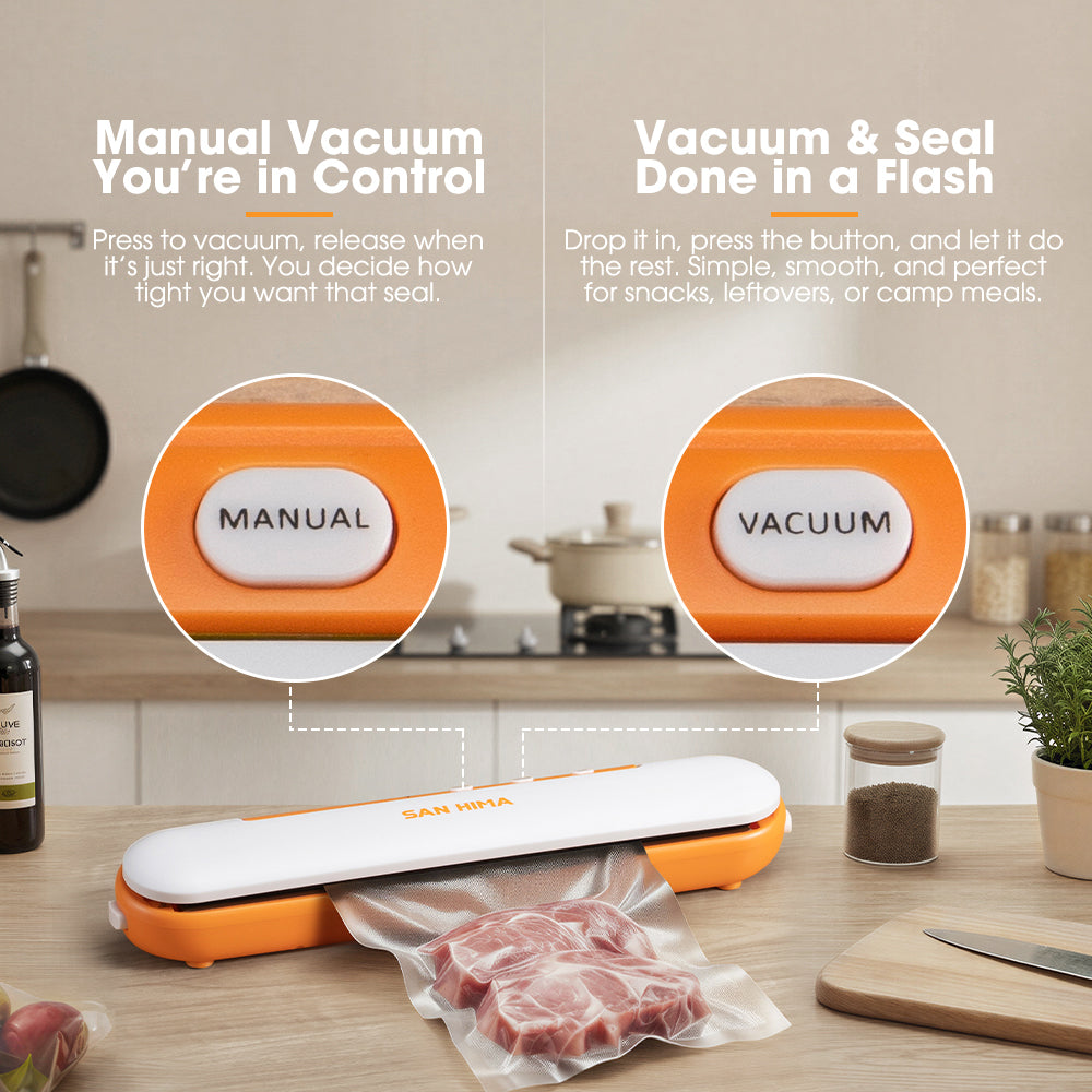 San Hima Vacuum Sealer Machine Fresh Dry Wet Food Saver Storage W/ Reusable Bags - Sunyee