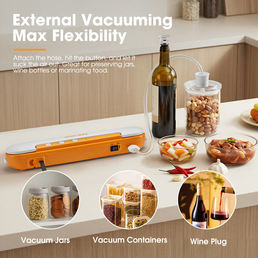 San Hima Vacuum Sealer Machine Fresh Dry Wet Food Saver Storage W/ Reusable Bags - Sunyee