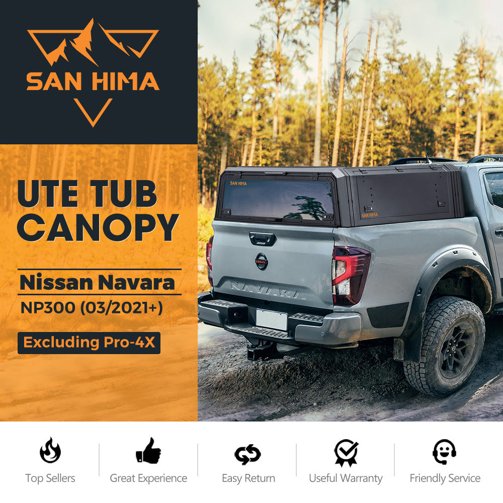 San Hima UTE Tub Canopy For Nissan Navara NP300 2021-On Dual Cab Excludes Pro-4X