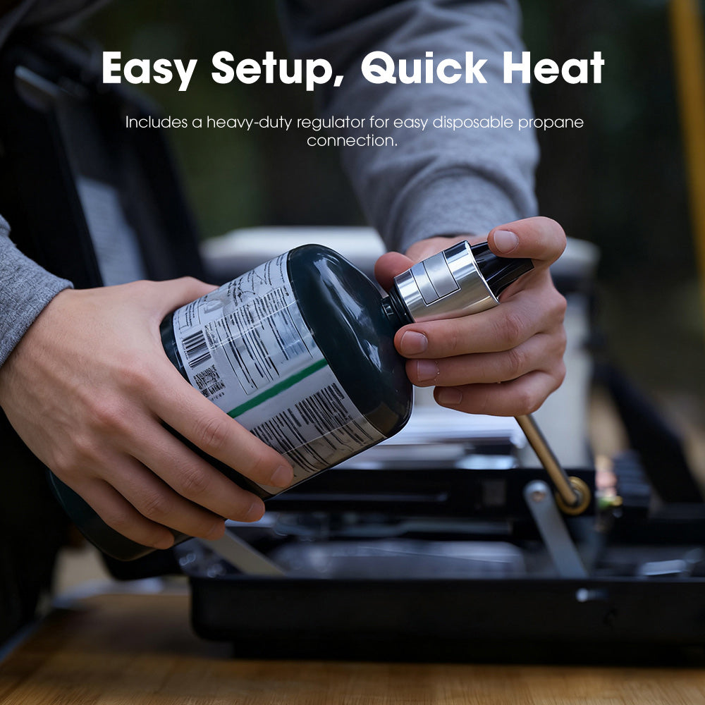 San Hima Camping Gas Stove Portable 3 Burner Outdoor BBQ Cooking 20400 BTU