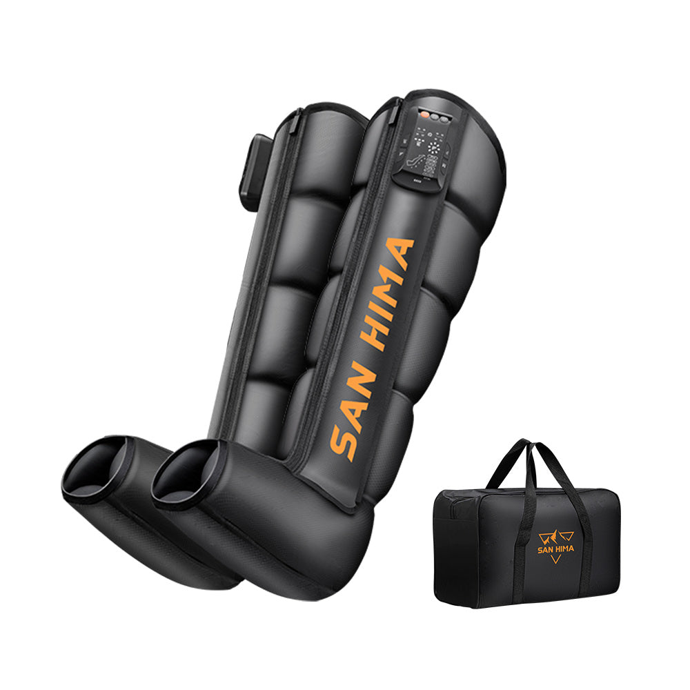 San Hima Air Compression Recovery Boots Cordless 3 Foot Heat Leg Massager Large
