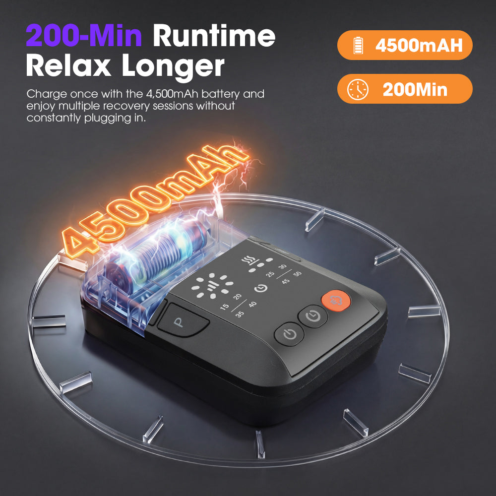 San Hima Air Compression Recovery Boots Cordless 3 Foot Heat Leg Massager Large - Sunyee