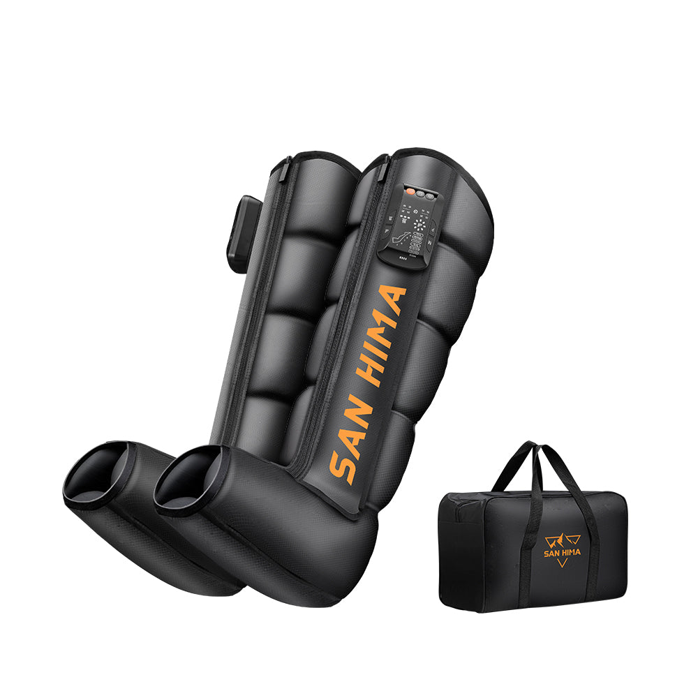 San Hima Air Compression Recovery Boots Cordless 3 Foot Heat Leg Massager Medium