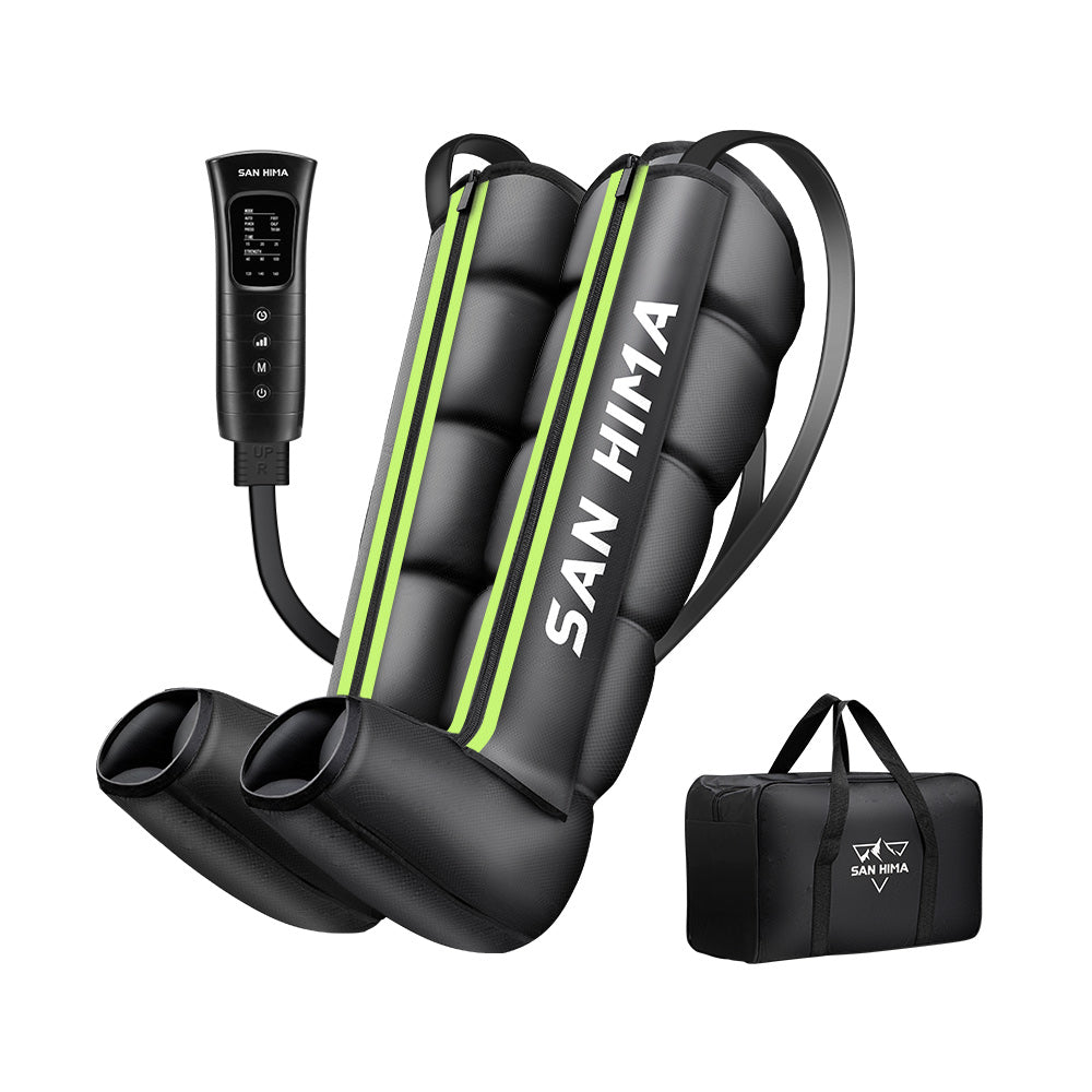 San Hima Air Compression Recovery Boots Full Leg Massager Relief Large Green - Sunyee