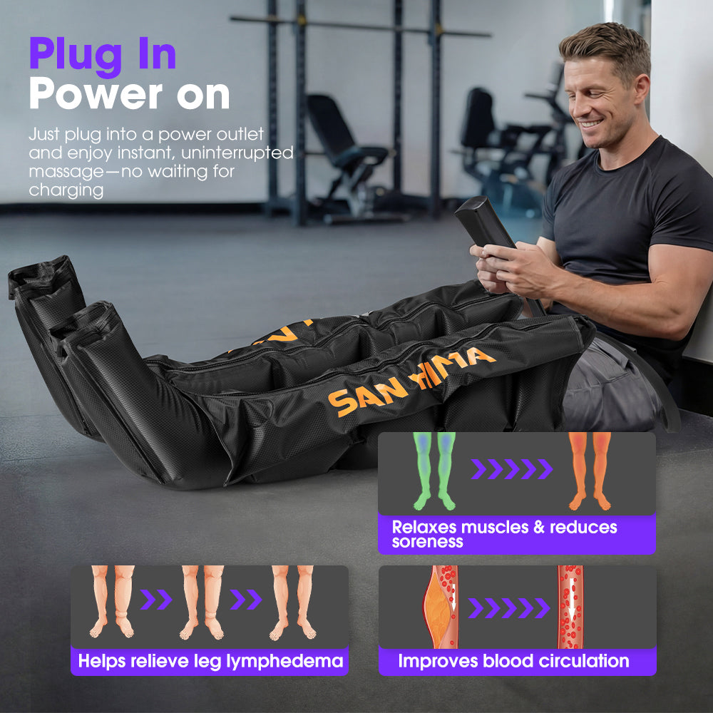 San Hima Air Compression Recovery Boots Foot Leg Massager For Circulation Large - Sunyee
