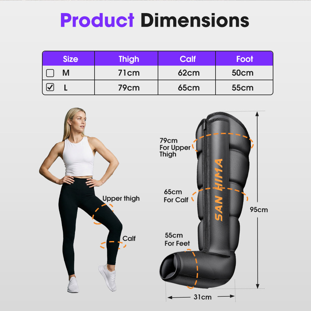 San Hima Air Compression Recovery Boots Foot Leg Massager For Circulation Large - Sunyee