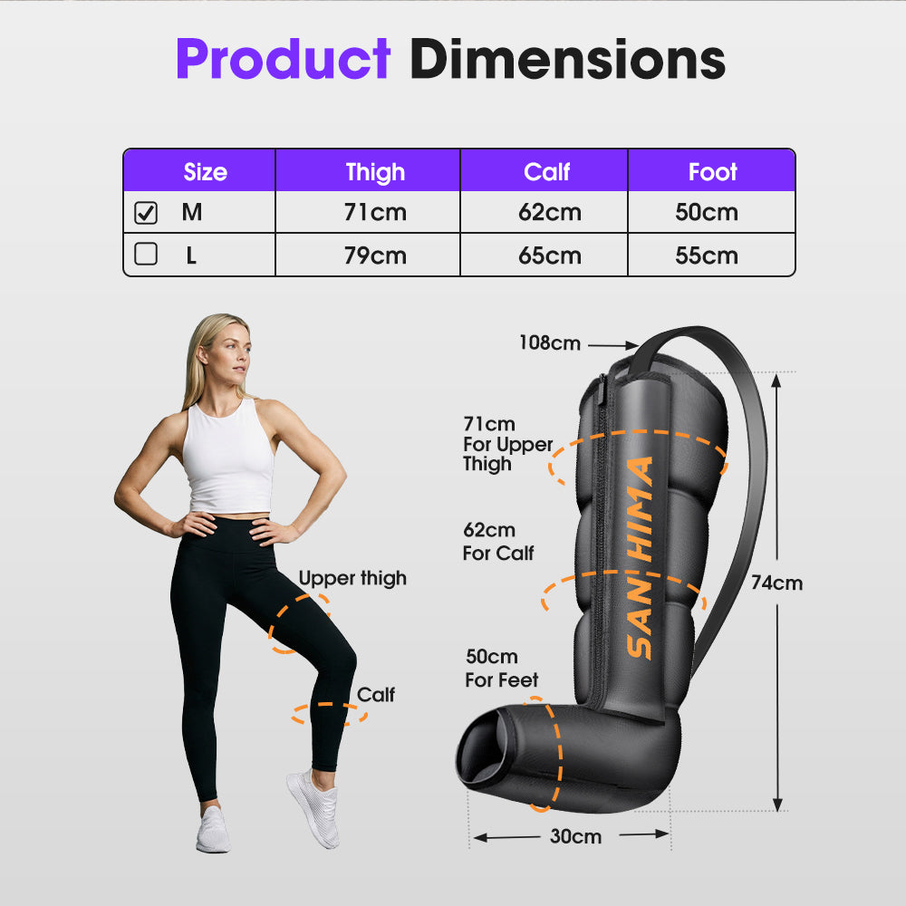 San Hima Air Compression Recovery Boots Full Leg Massager For Circulation Medium - Sunyee
