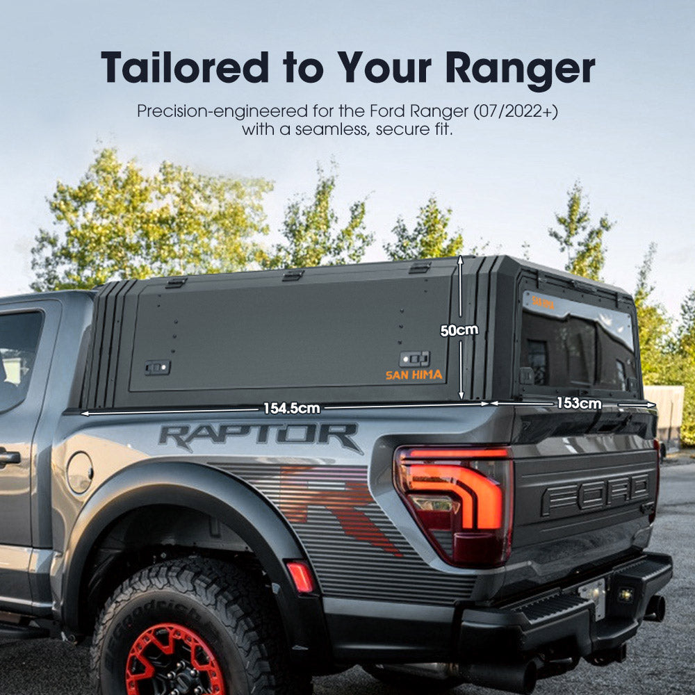 San Hima UTE Tub Canopy For Ford Next-Gen Ranger 2022-On Dual Cab W/ Rivet Gun