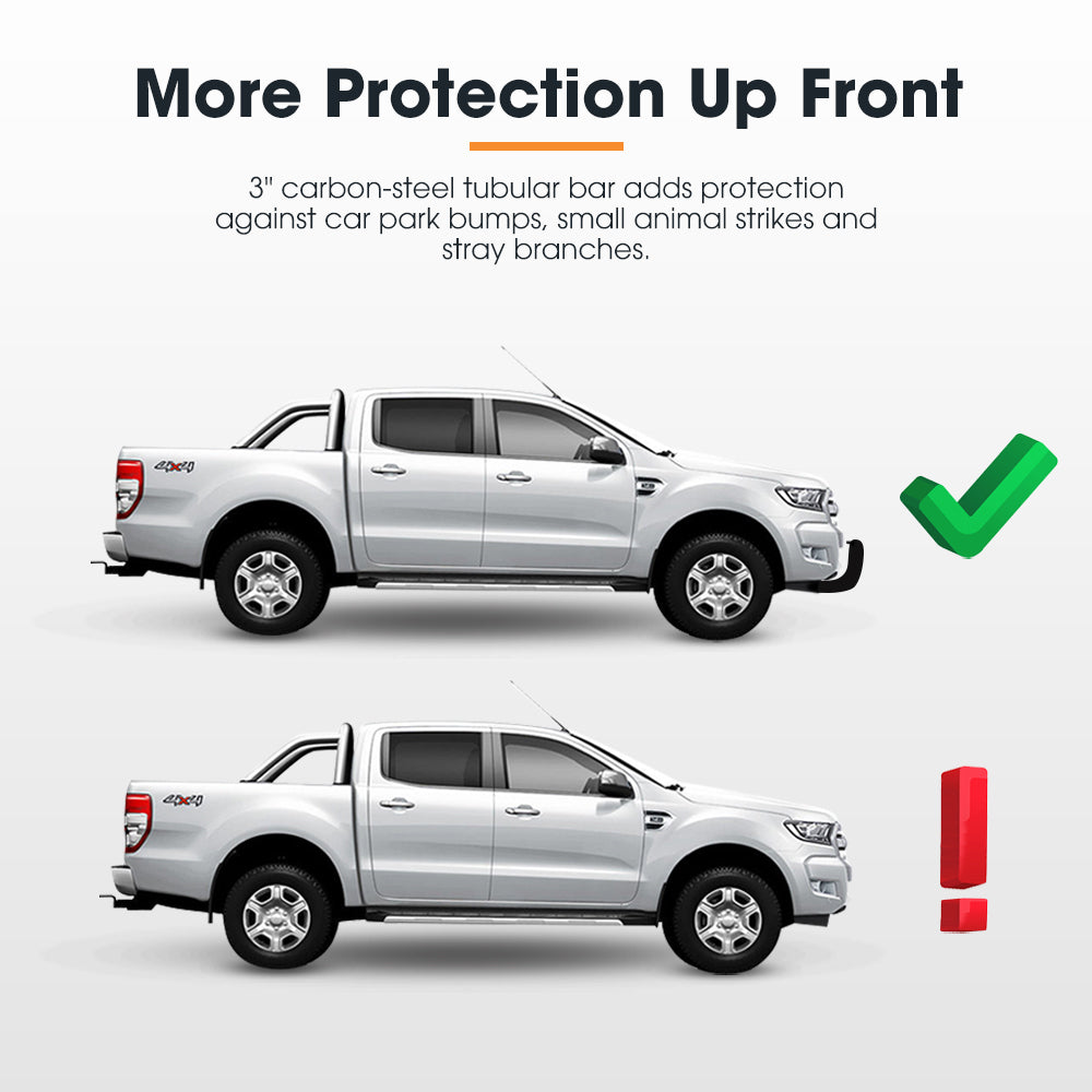 San Hima Nudge Bar 3" Grille Guard For Ford Ranger Next-Gen 2022-On Black