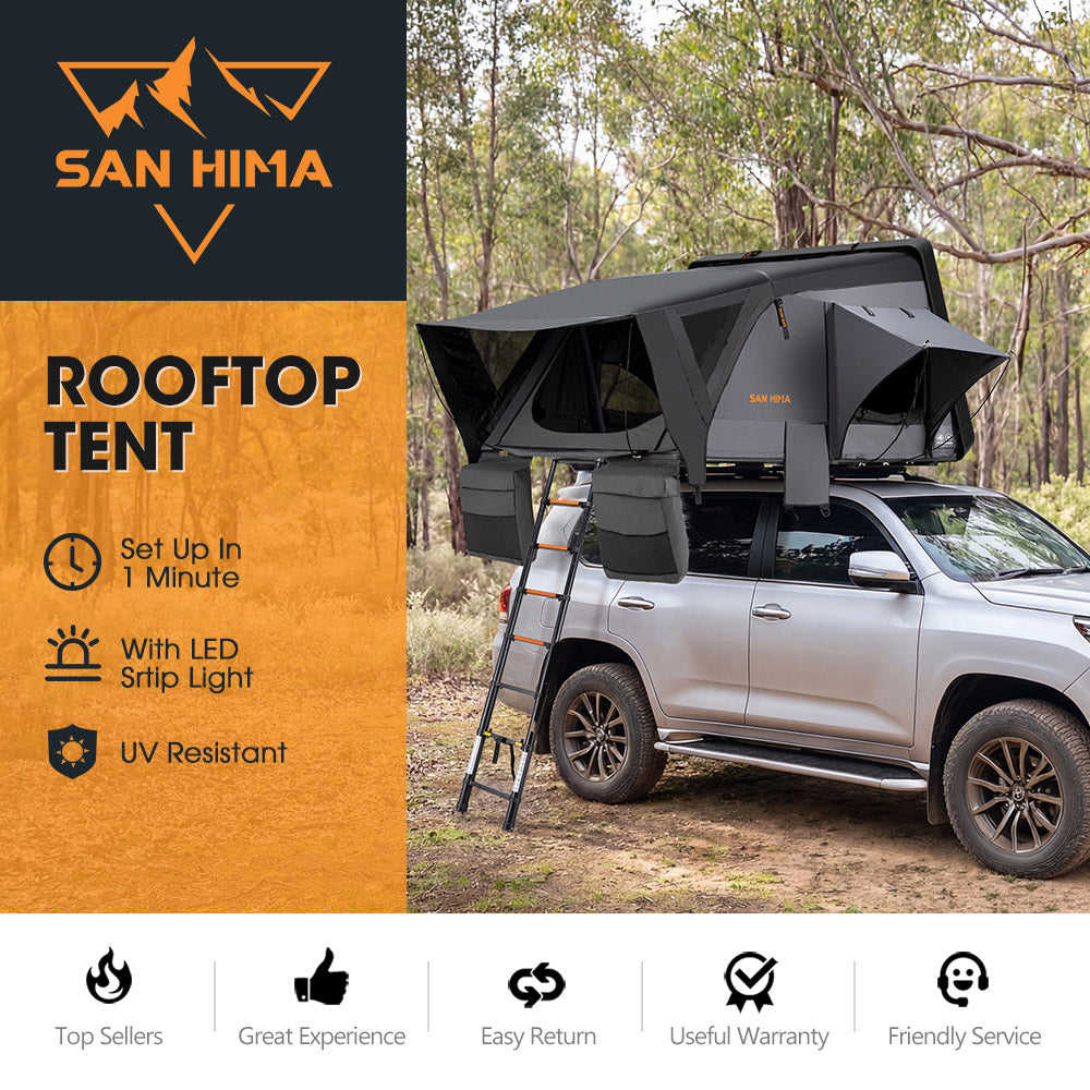 San Hima Jervis Rooftop Tent Hardshell With Ladder Camping Waterproof 4x4 4WD