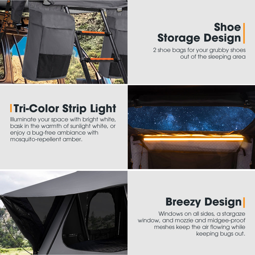 San Hima Jervis Rooftop Tent Hardshell With Ladder Camping Waterproof 4x4 4WD