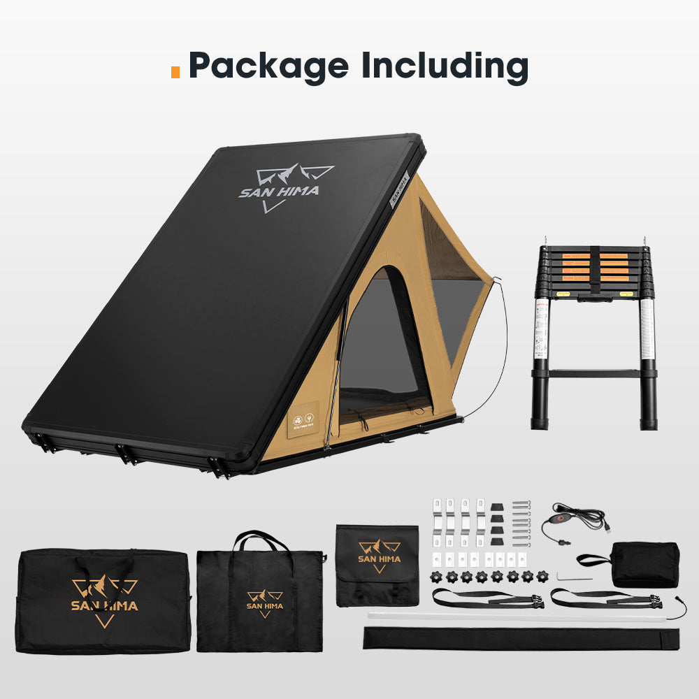 San Hima Kalbarri Lite Gen 2 Rooftop Tent Hardshell With Ladder Khaki 4x4 4WD - Sunyee