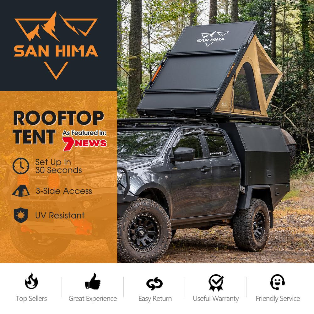 San Hima Kalbarri Lite Gen 2 Rooftop Tent Hardshell With Ladder & Rack Khaki - Sunyee
