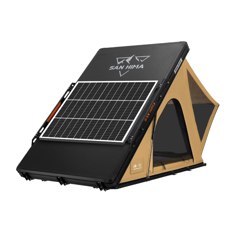 San Hima Kalbarri Lite Gen 2 Rooftop Tent With Ladder & Rack + 130W Solar Panel