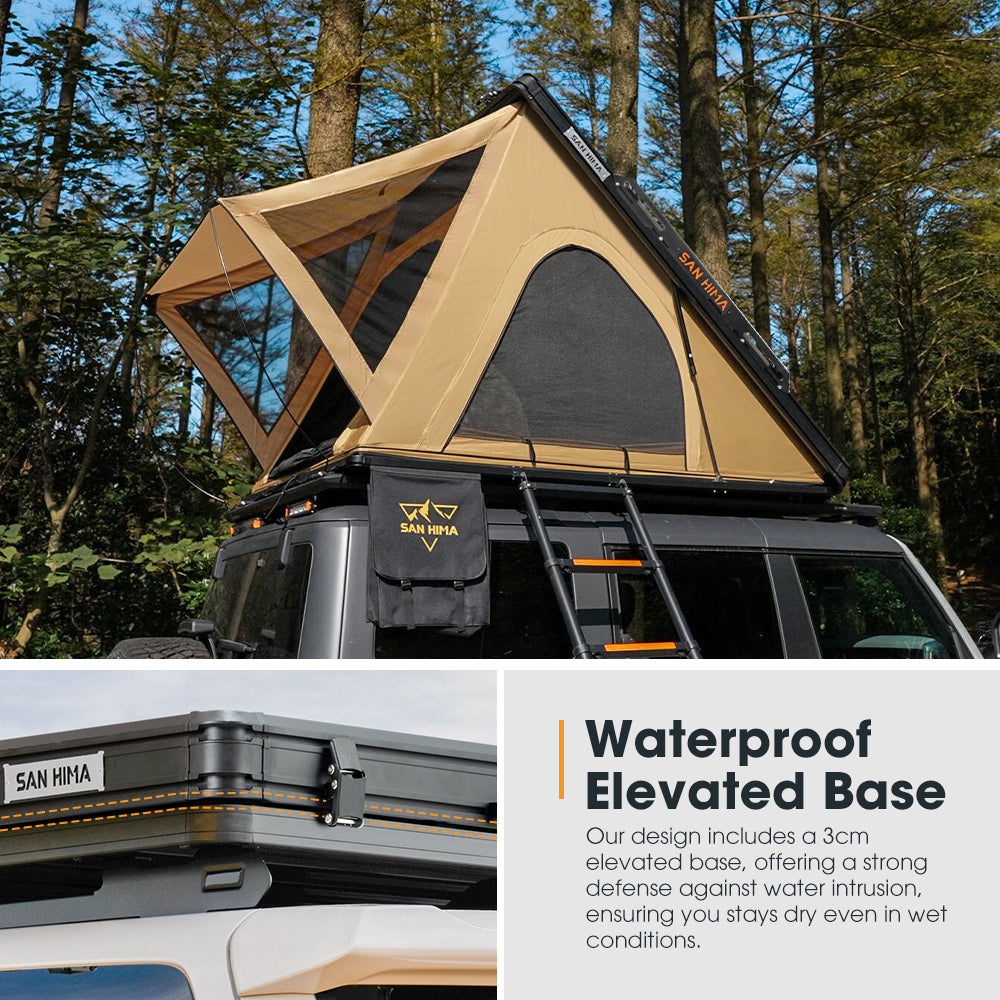 San Hima Kalbarri Lite Gen 2 Rooftop Tent With Ladder & Rack + 120W Solar Panel - Sunyee