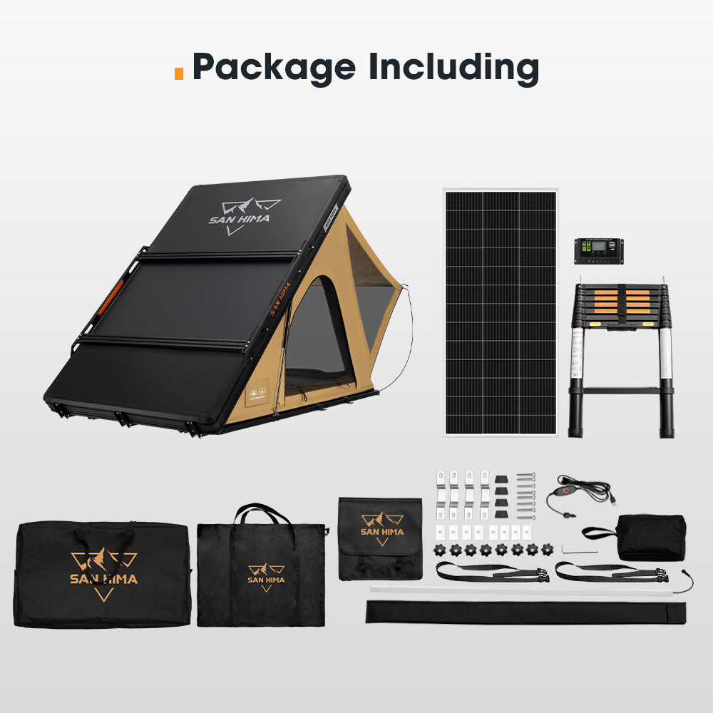 San Hima Kalbarri Lite Gen 2 Rooftop Tent With Ladder & Rack + 200W Solar Panel - Sunyee