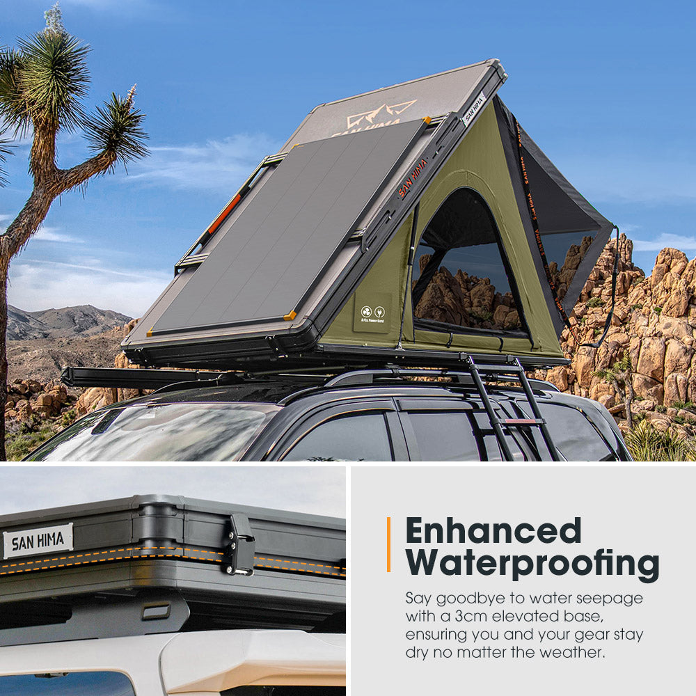 San Hima Kalbarri Lite Rooftop Tent Hardshell+Rack+200W Shingled Solar Panel