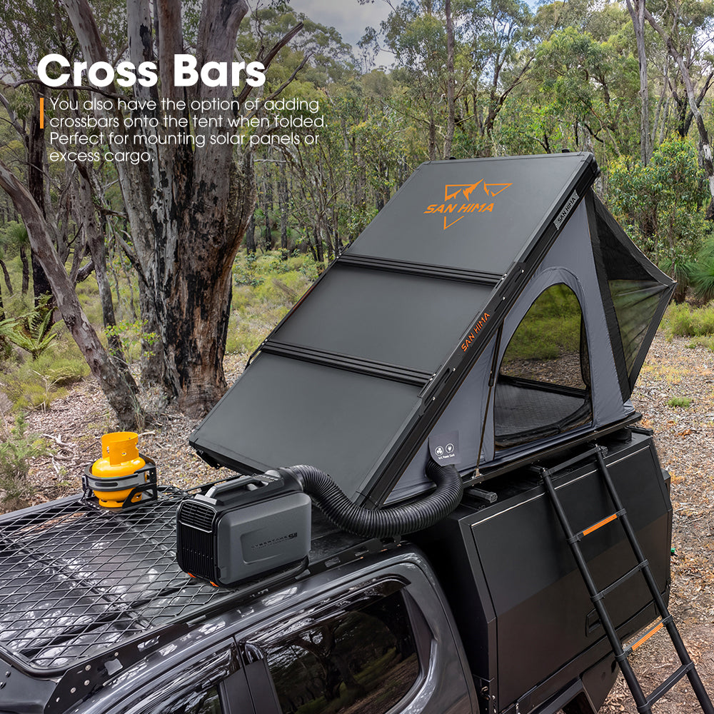 San Hima Kalbarri Lite Gen 2 Rooftop Tent Grey + Rack + Cybertake Air Conditioner S2 Pro