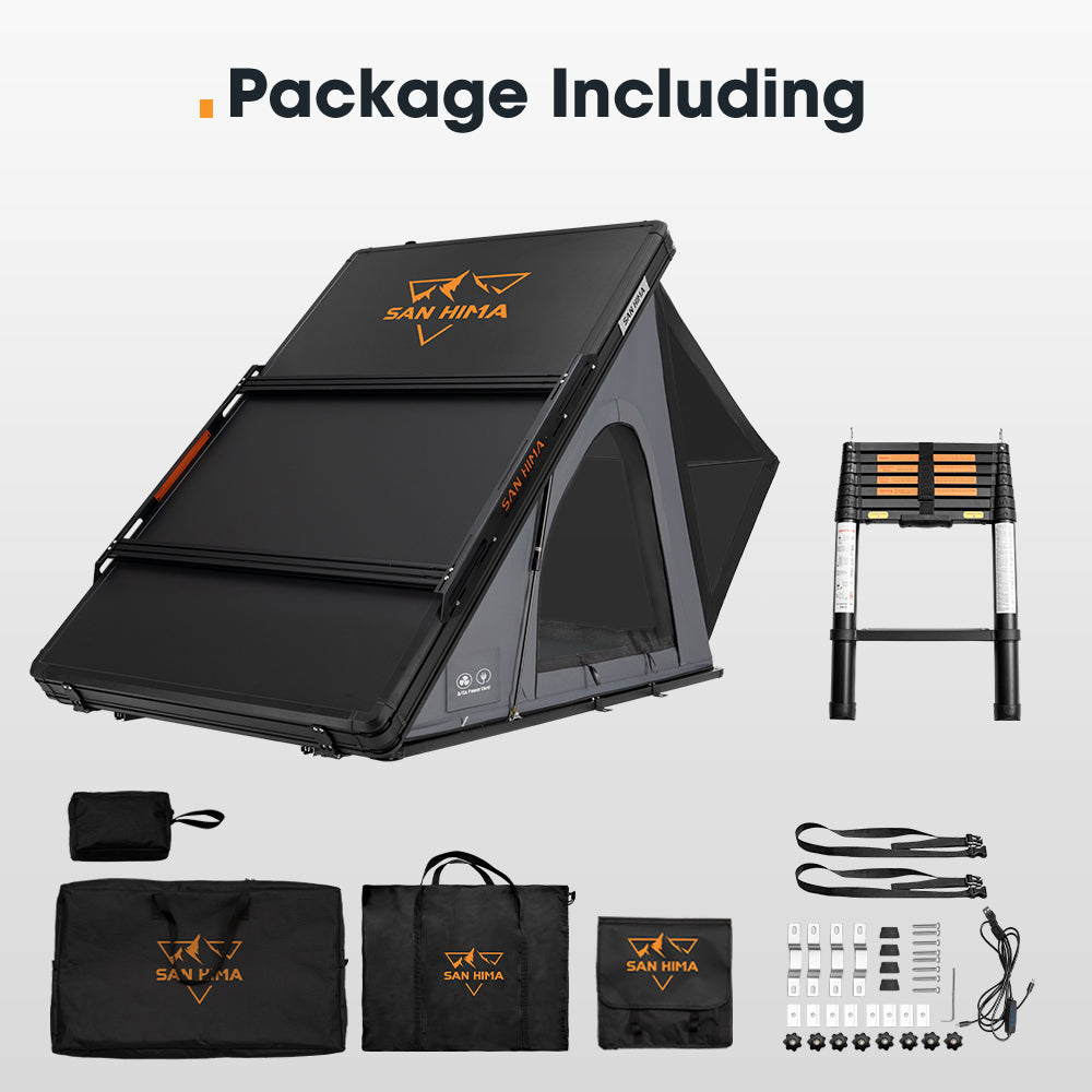 San Hima Kalbarri Lite Gen 2 Rooftop Tent Hardshell With Ladder & Rack Grey 4x4 - Sunyee