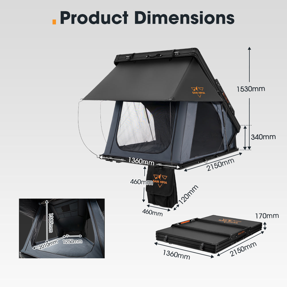 San Hima Kalbarri X Rooftop Tent Hardshell With Ladder Camping 4x4 4WD - Sunyee